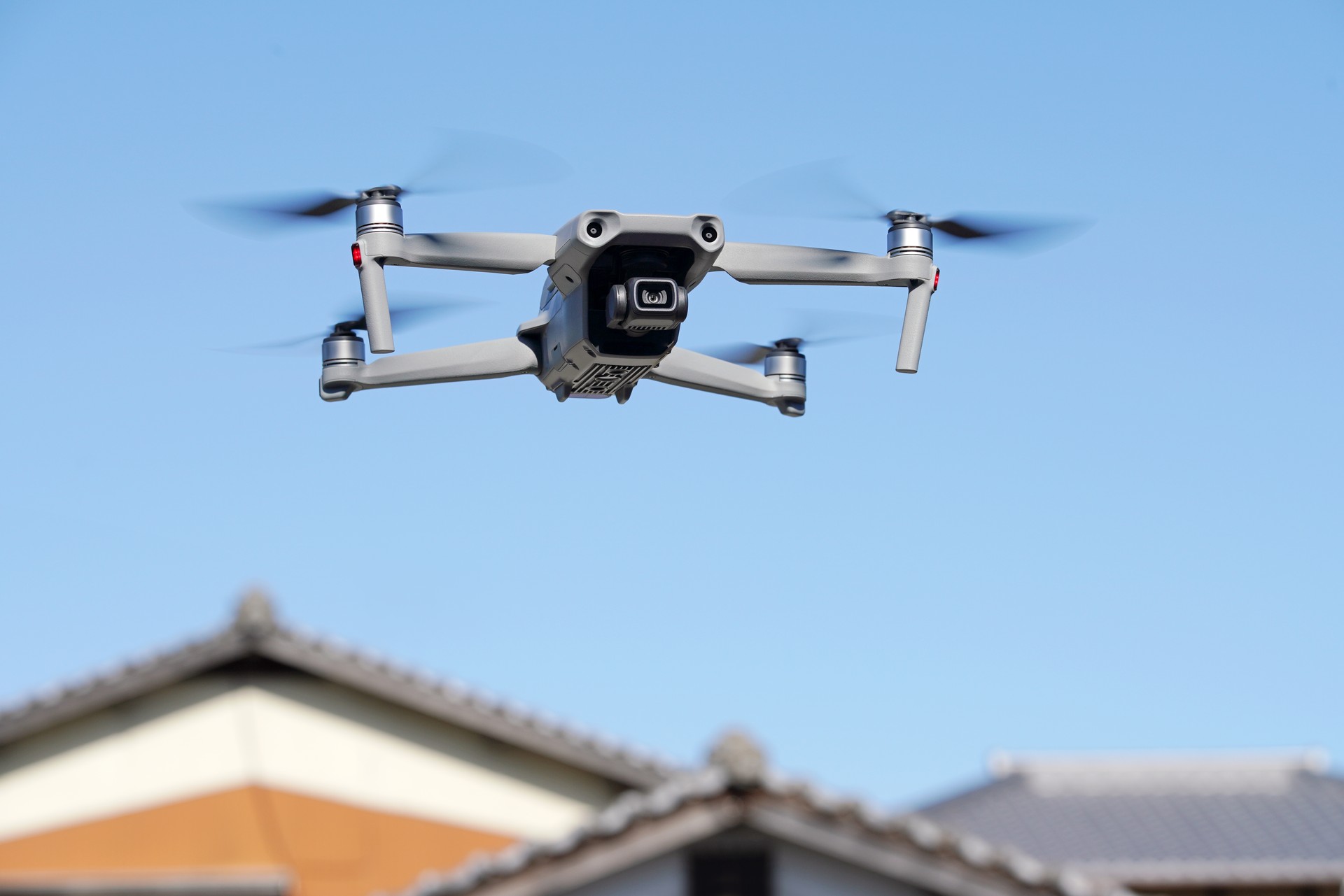 Drone flying near a private house