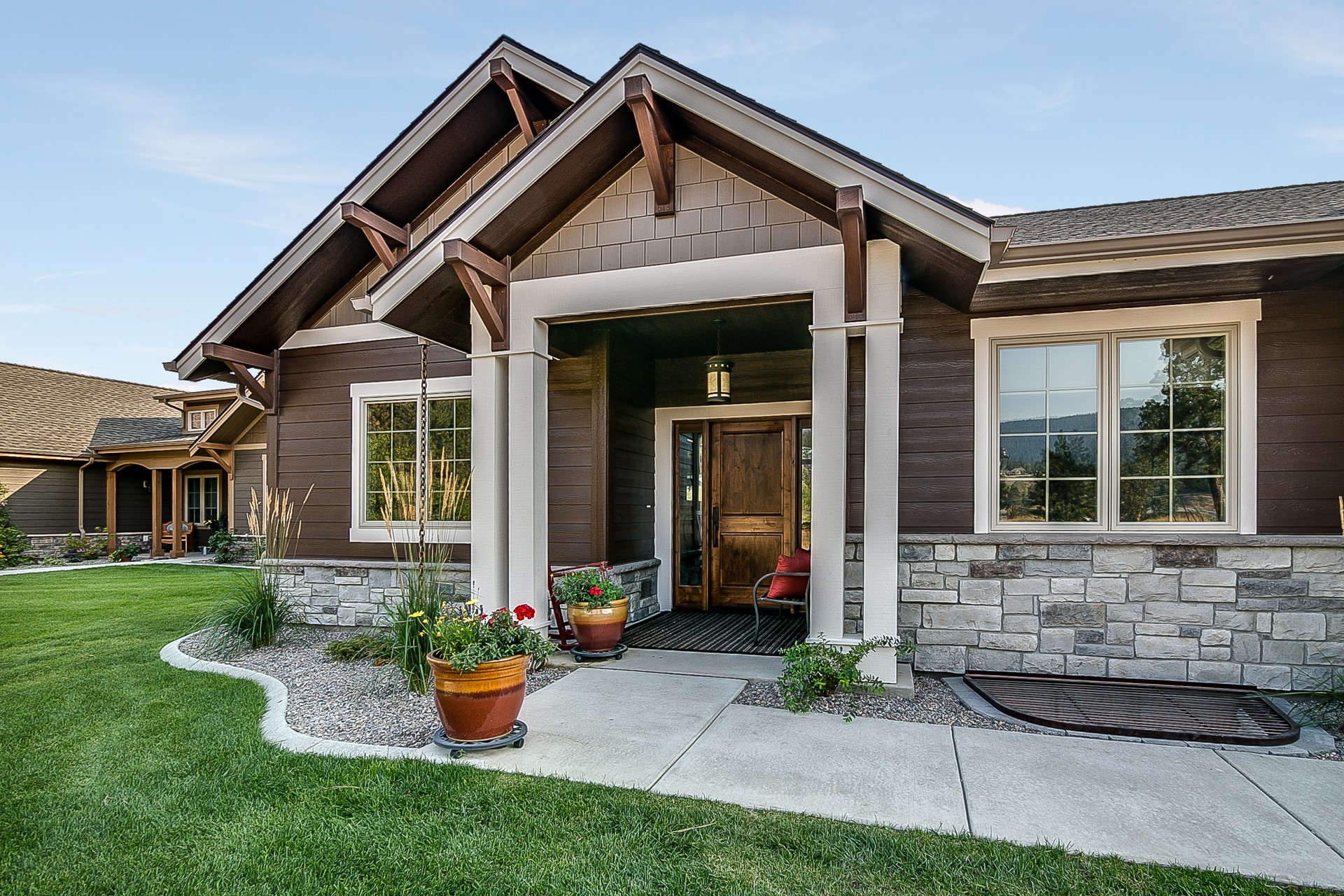 Front porch and entrance to new home